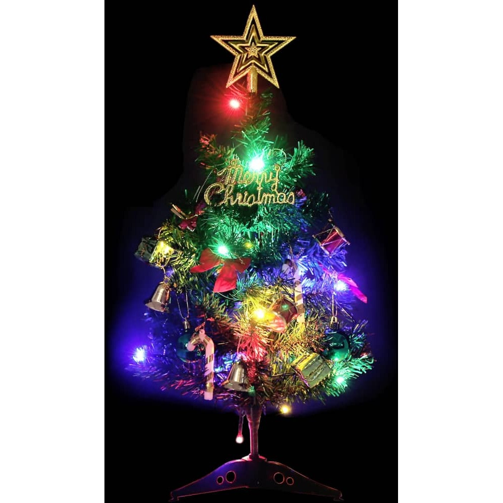 vidaXL Mini Artificial Pre-lit Christmas Tree with 20 LEDs Green 17.7"