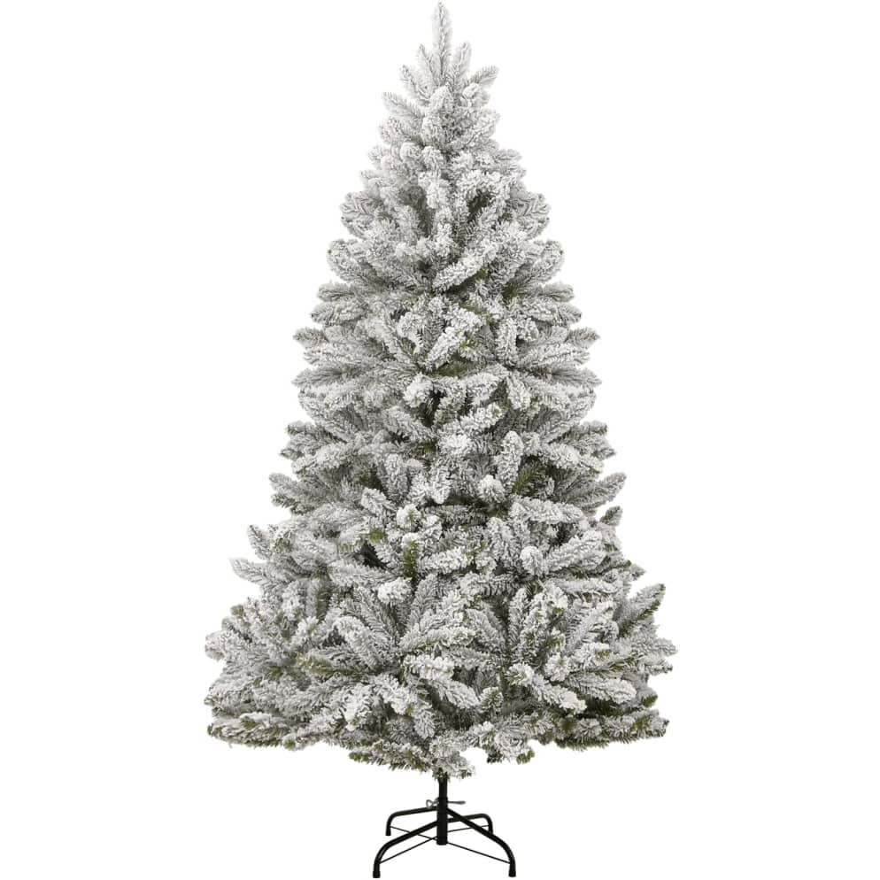 vidaXL Artificial Hinged Christmas Tree with Flocked Snow 70.9"