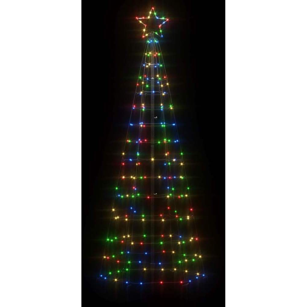 vidaXL Christmas Tree Light with Spikes 220 LEDs Colorful 70.9"