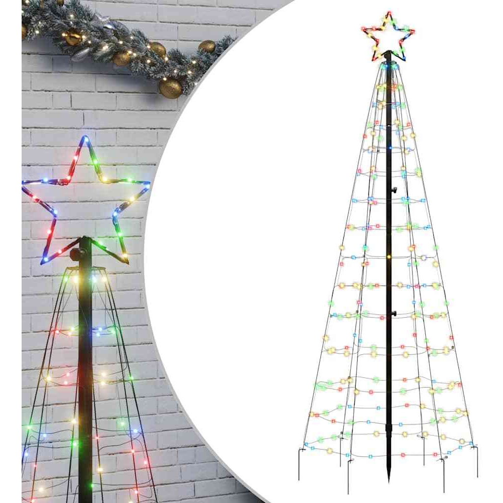 vidaXL Christmas Tree Light with Spikes 220 LEDs Colorful 70.9"