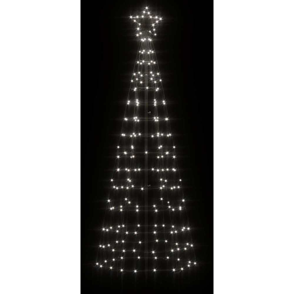 vidaXL Christmas Tree Light with Spikes 220 LEDs Cold White 70.9"
