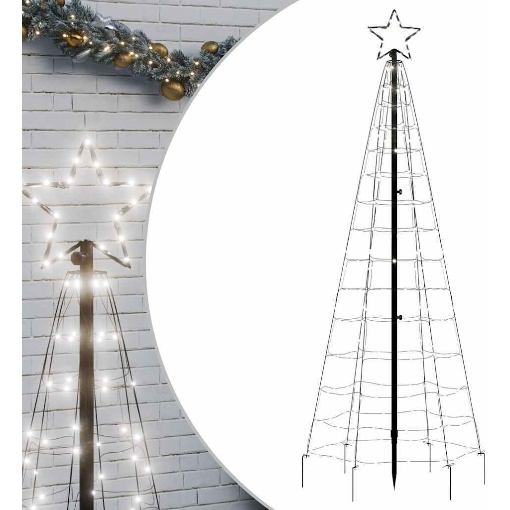 vidaXL Christmas Tree Light with Spikes 220 LEDs Cold White 70.9"