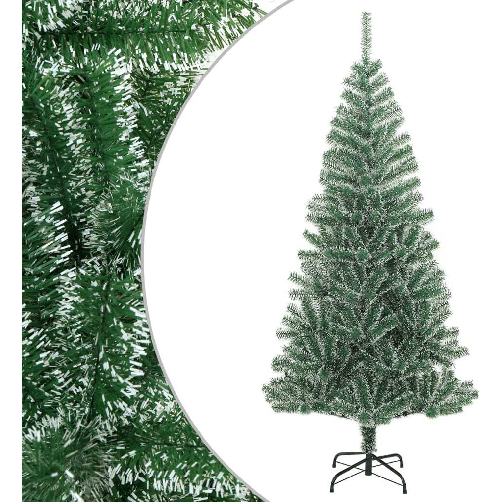 vidaXL Artificial Christmas Tree with Flocked Snow Green 94.5"