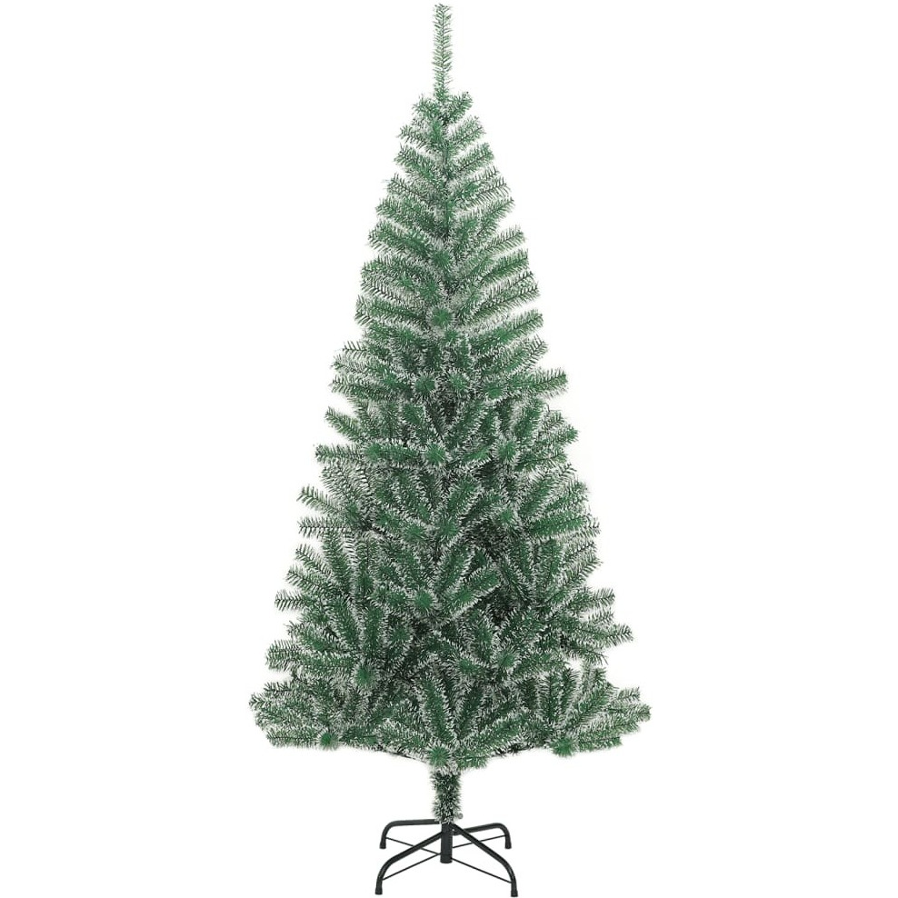 vidaXL Artificial Christmas Tree with Flocked Snow Green 94.5"