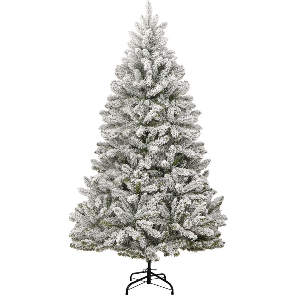 vidaXL Artificial Hinged Christmas Tree with Flocked Snow 82.7"