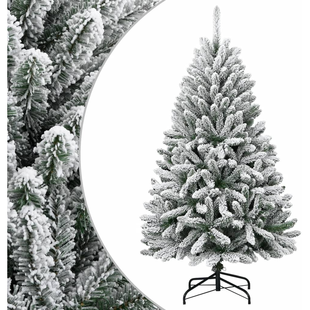 vidaXL Artificial Hinged Christmas Tree with Flocked Snow 47.2"
