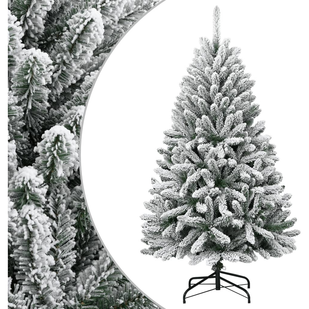 vidaXL Artificial Hinged Christmas Tree with Flocked Snow 59.1"