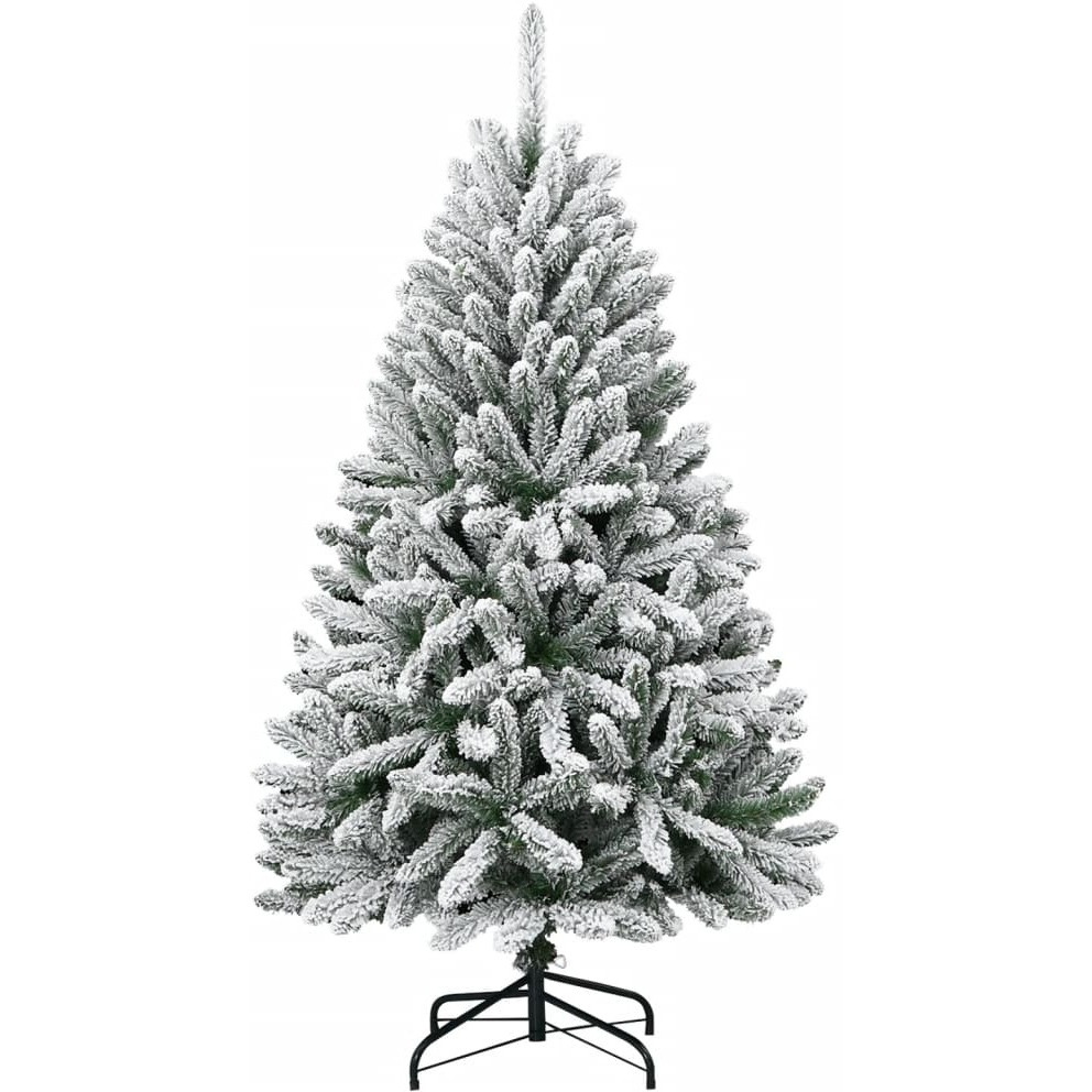 vidaXL Artificial Hinged Christmas Tree with Flocked Snow 59.1"