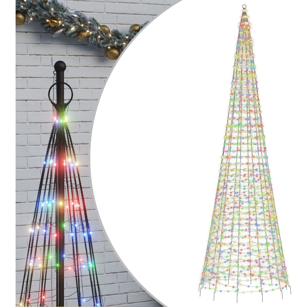 vidaXL Christmas Tree Light Cone 1554 LEDs Colorful 196.9"