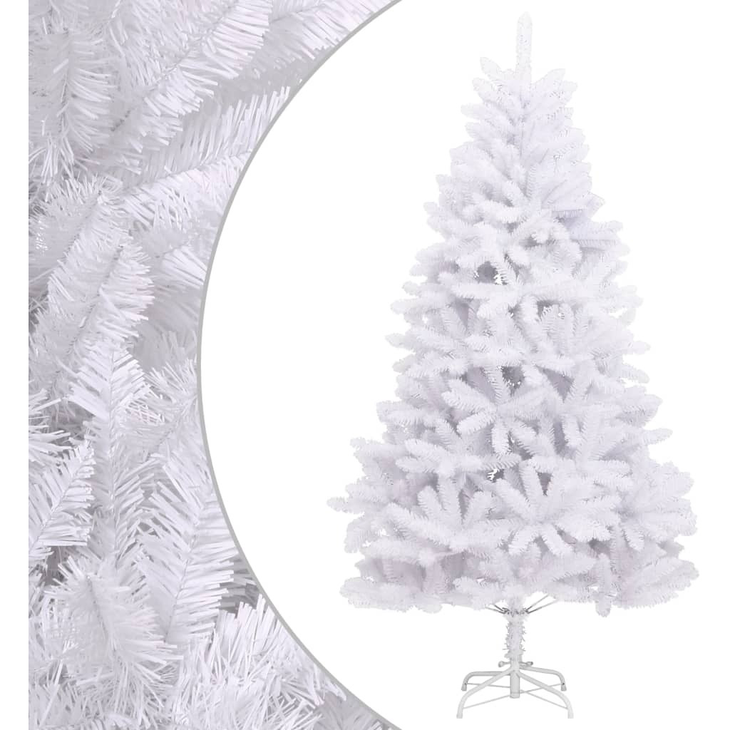 vidaXL Artificial Hinged Christmas Tree with Stand White 70.9"