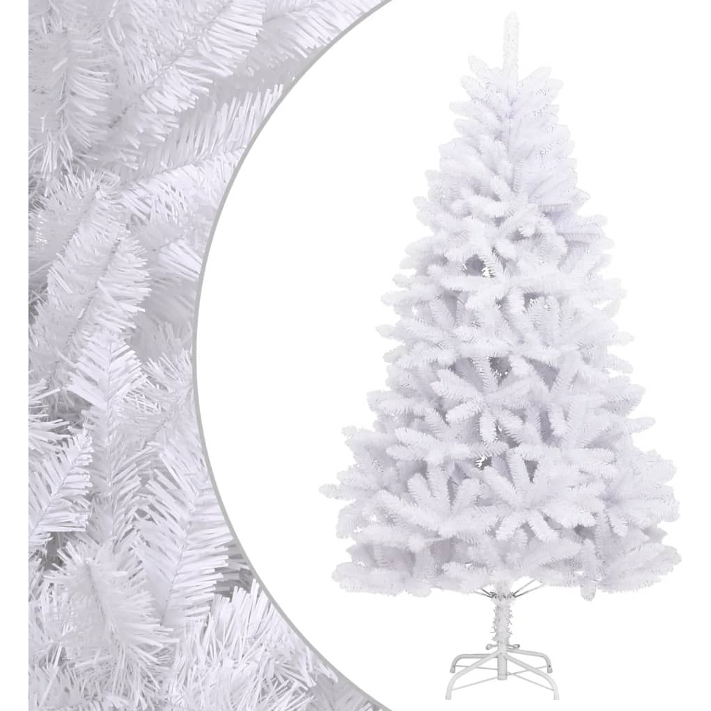 vidaXL Artificial Hinged Christmas Tree with Stand White 82.7"