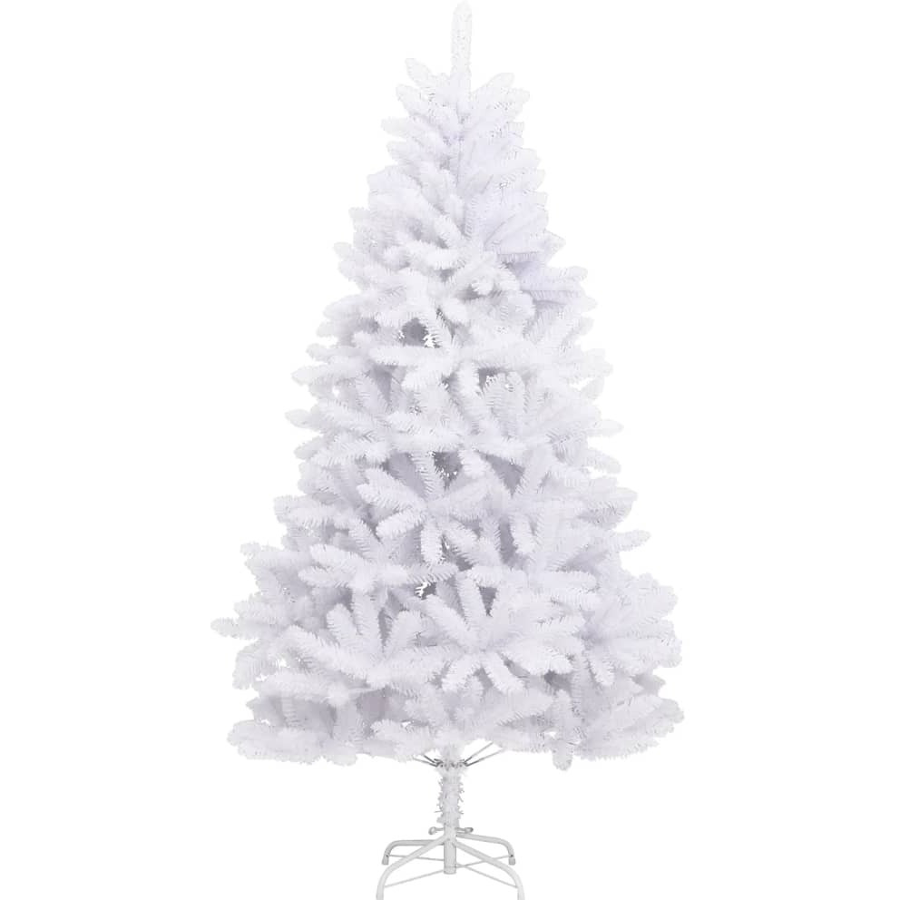 vidaXL Artificial Hinged Christmas Tree with Stand White 82.7"