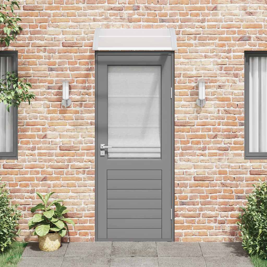 vidaXL Door Canopy Gray and Transparent 31.5&quotx31.5" Polycarbonate