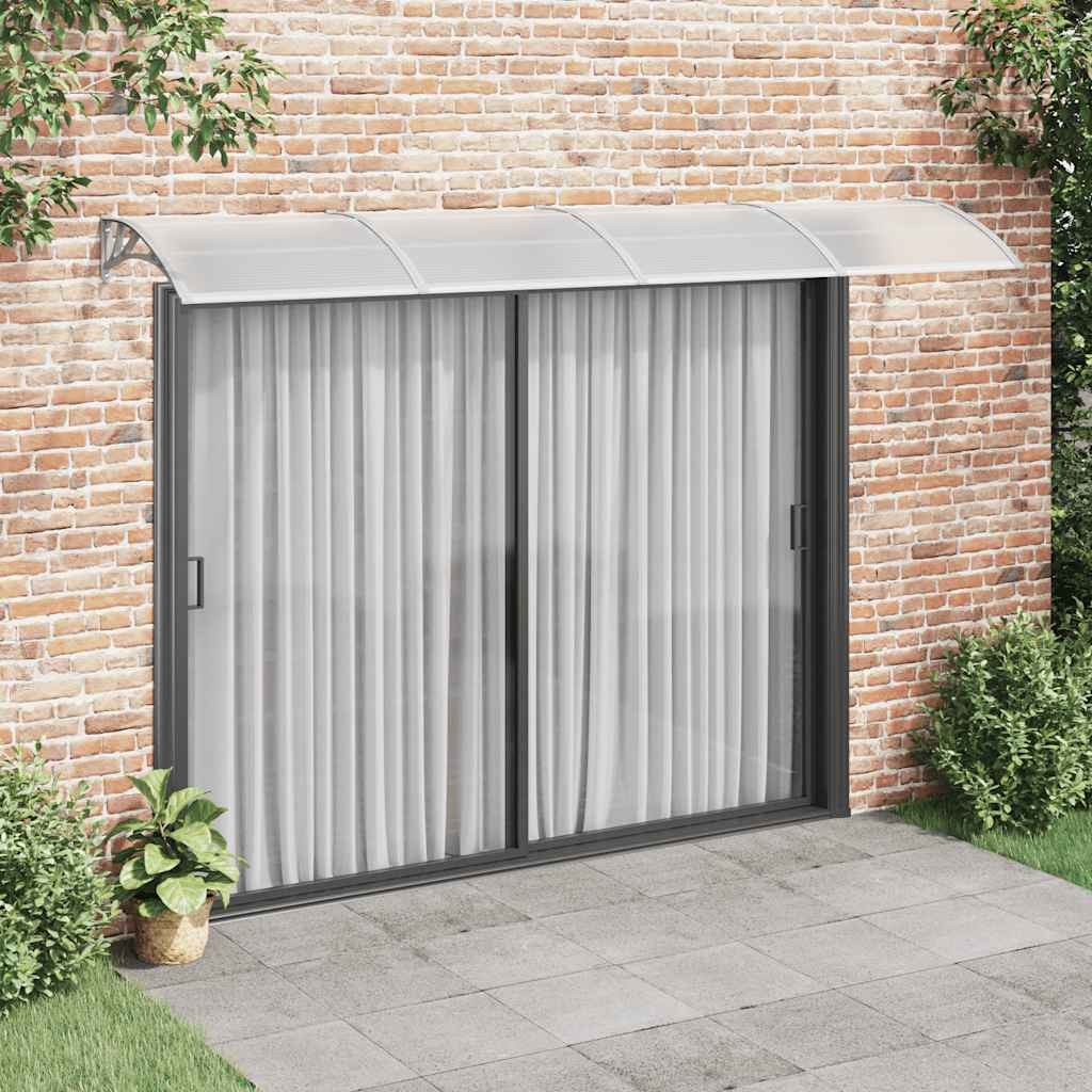 vidaXL Door Canopy Gray and Transparent 137.8&quotx31.5" Polycarbonate