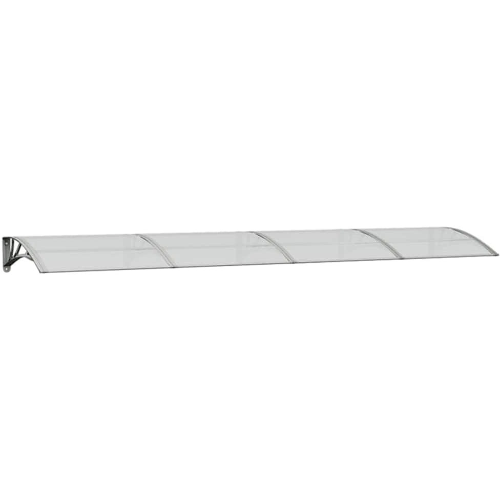 vidaXL Door Canopy Gray and Transparent 137.8&quotx31.5" Polycarbonate