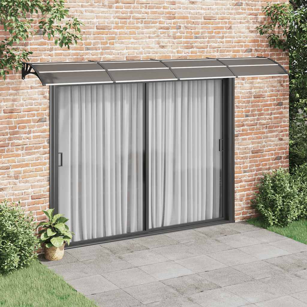 vidaXL Door Canopy Black 157.5&quotx39.4" Polycarbonate