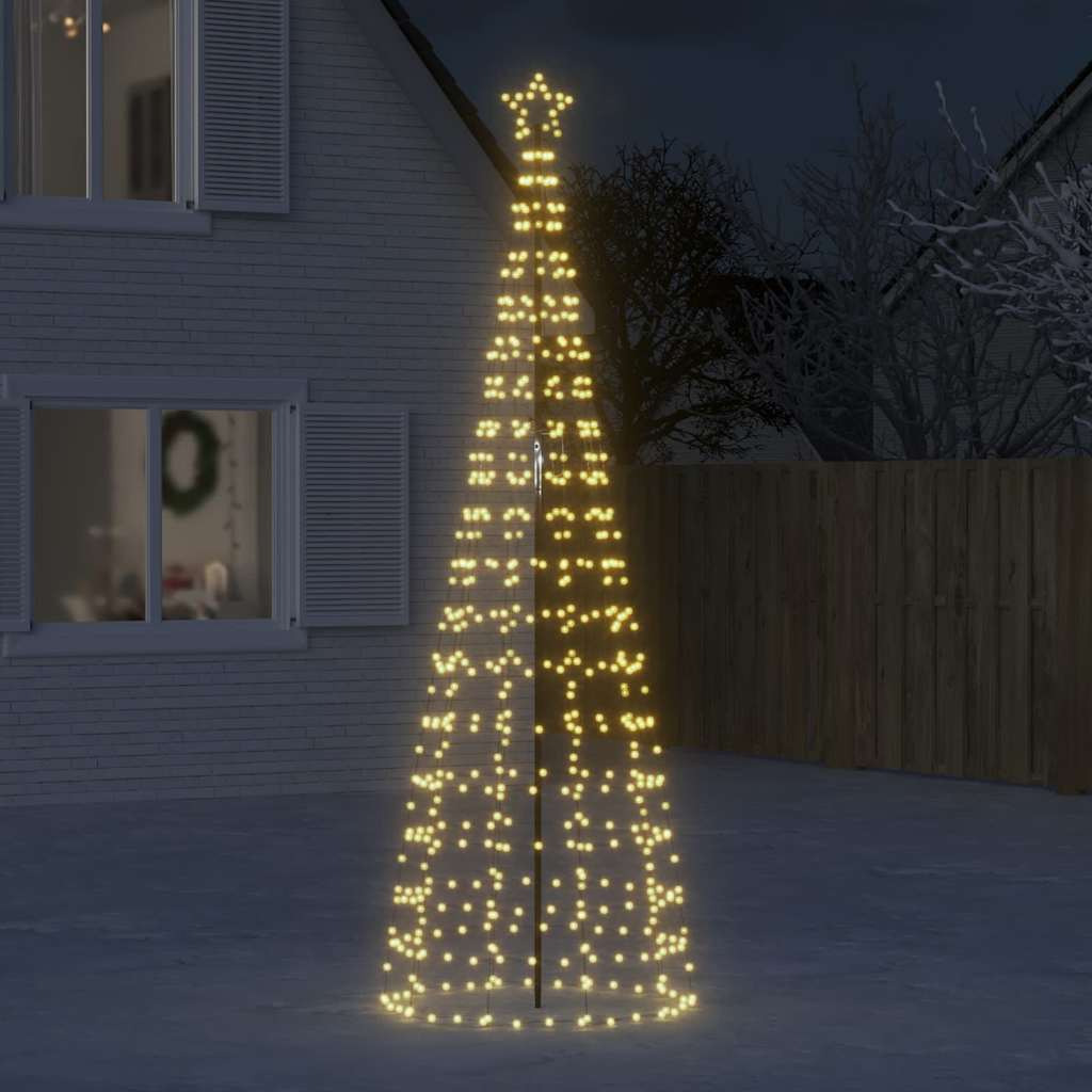 vidaXL Christmas Tree Light with Spikes 570 LEDs Warm White 118.1"