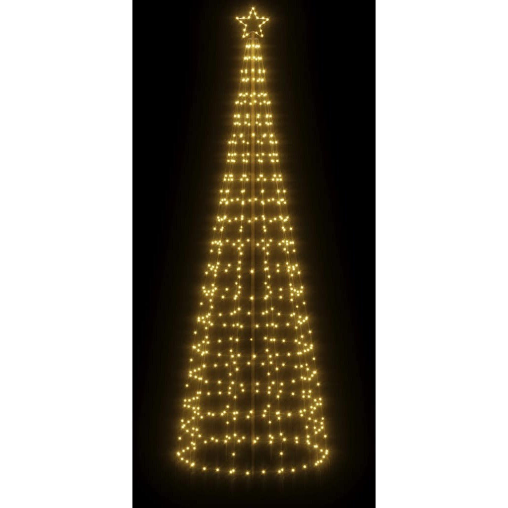 vidaXL Christmas Tree Light with Spikes 570 LEDs Warm White 118.1"