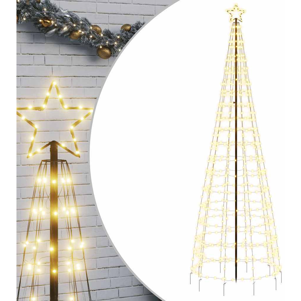 vidaXL Christmas Tree Light with Spikes 570 LEDs Warm White 118.1"