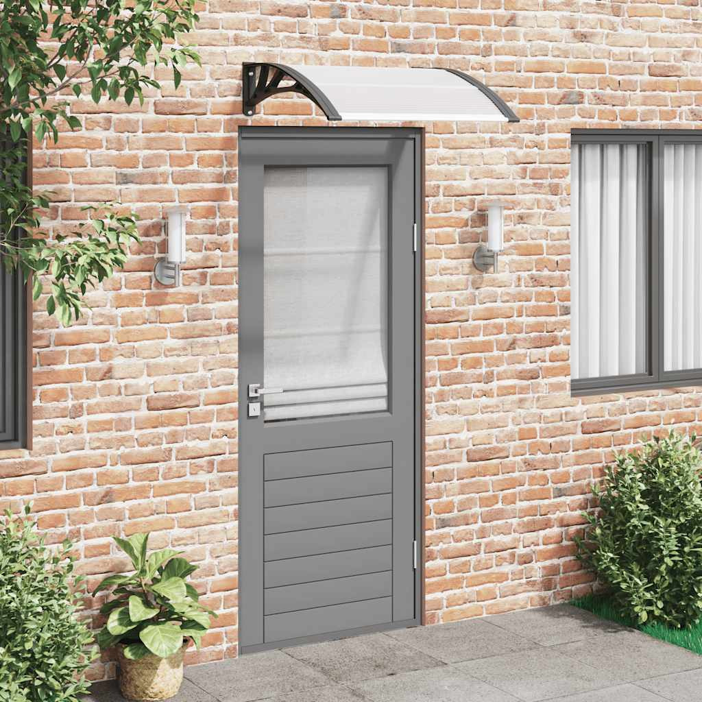 vidaXL Door Canopy Black and Transparent 31.5&quotx31.5" Polycarbonate