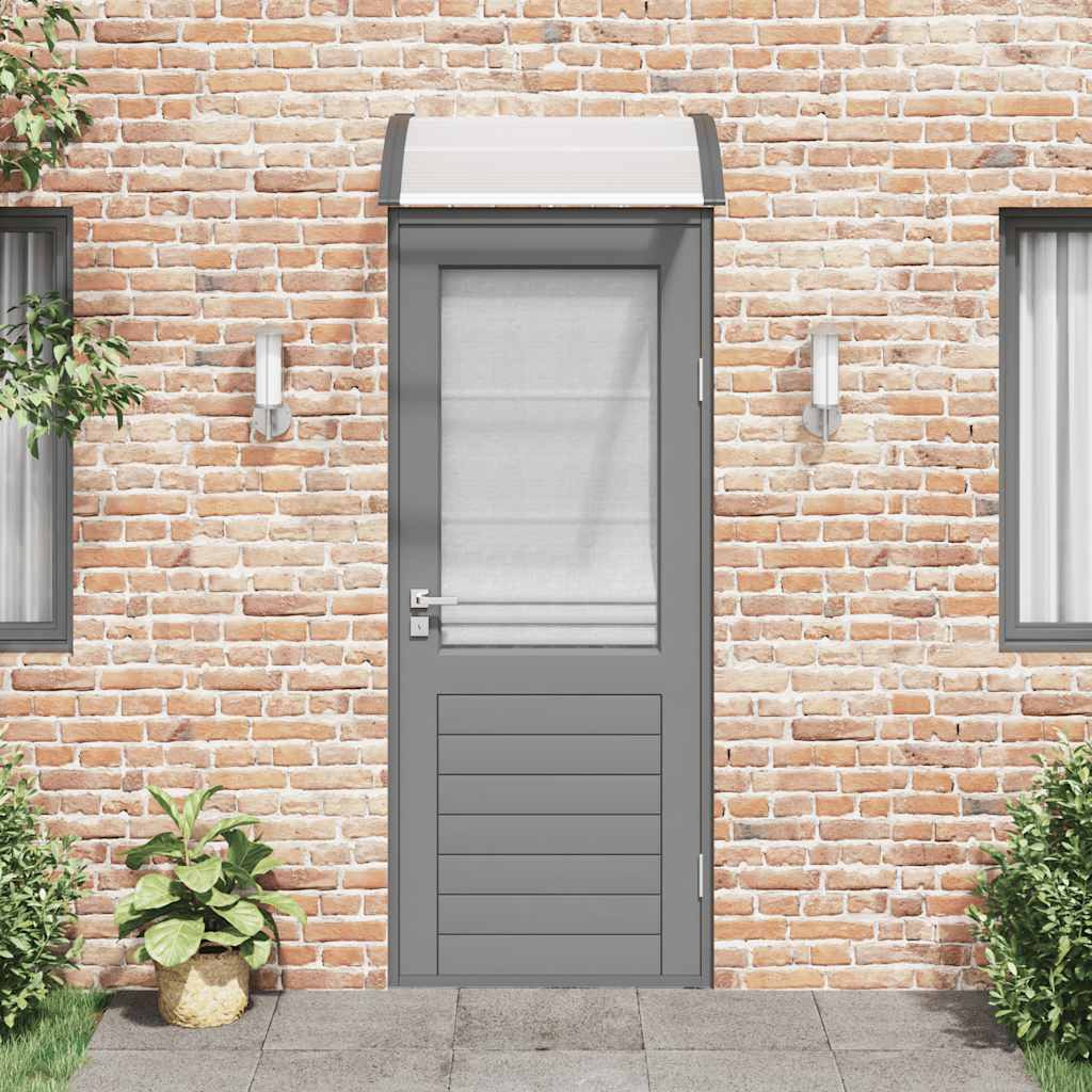 vidaXL Door Canopy Black and Transparent 31.5&quotx31.5" Polycarbonate