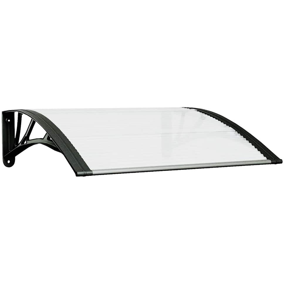 vidaXL Door Canopy Black and Transparent 31.5&quotx31.5" Polycarbonate