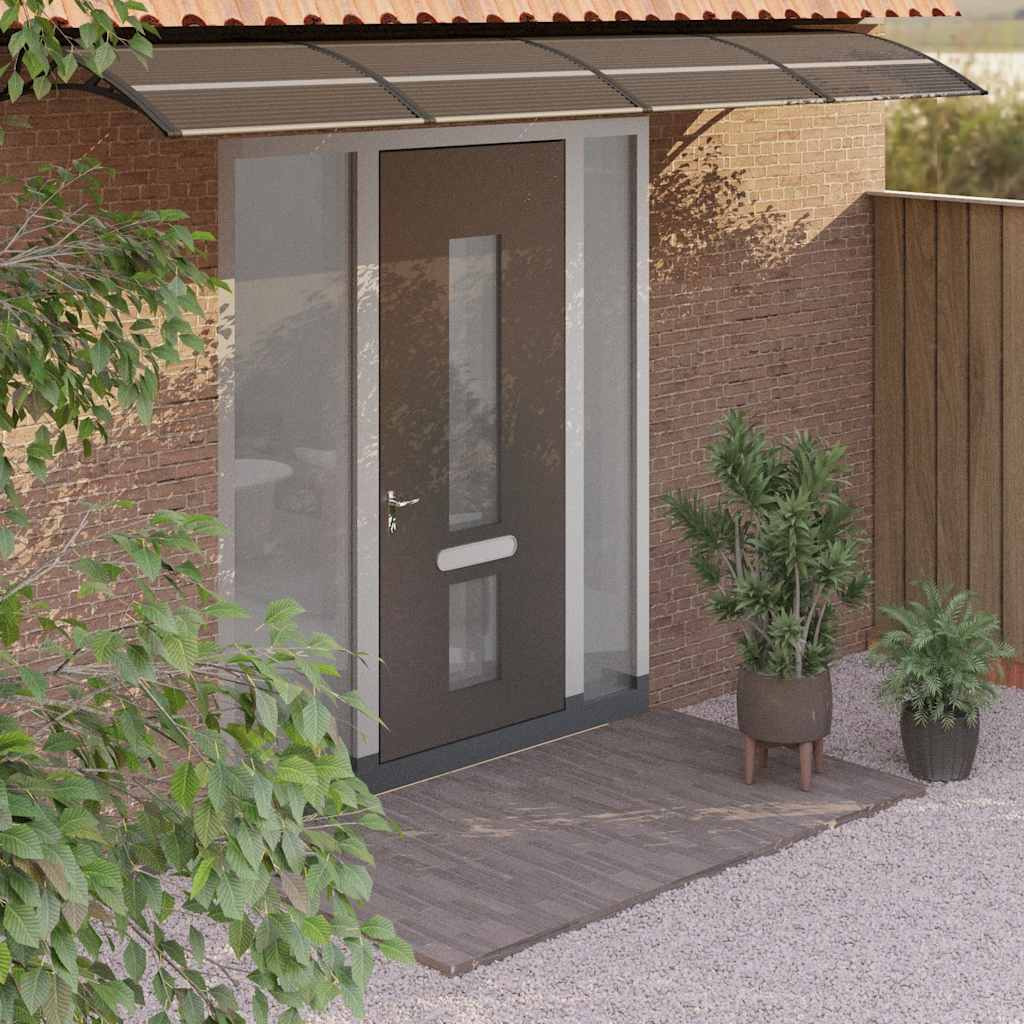 vidaXL Door Canopy Black 137.8&quotx31.5" Polycarbonate
