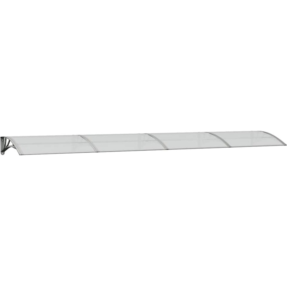 vidaXL Door Canopy Gray and Transparent 157.5&quotx31.5" Polycarbonate