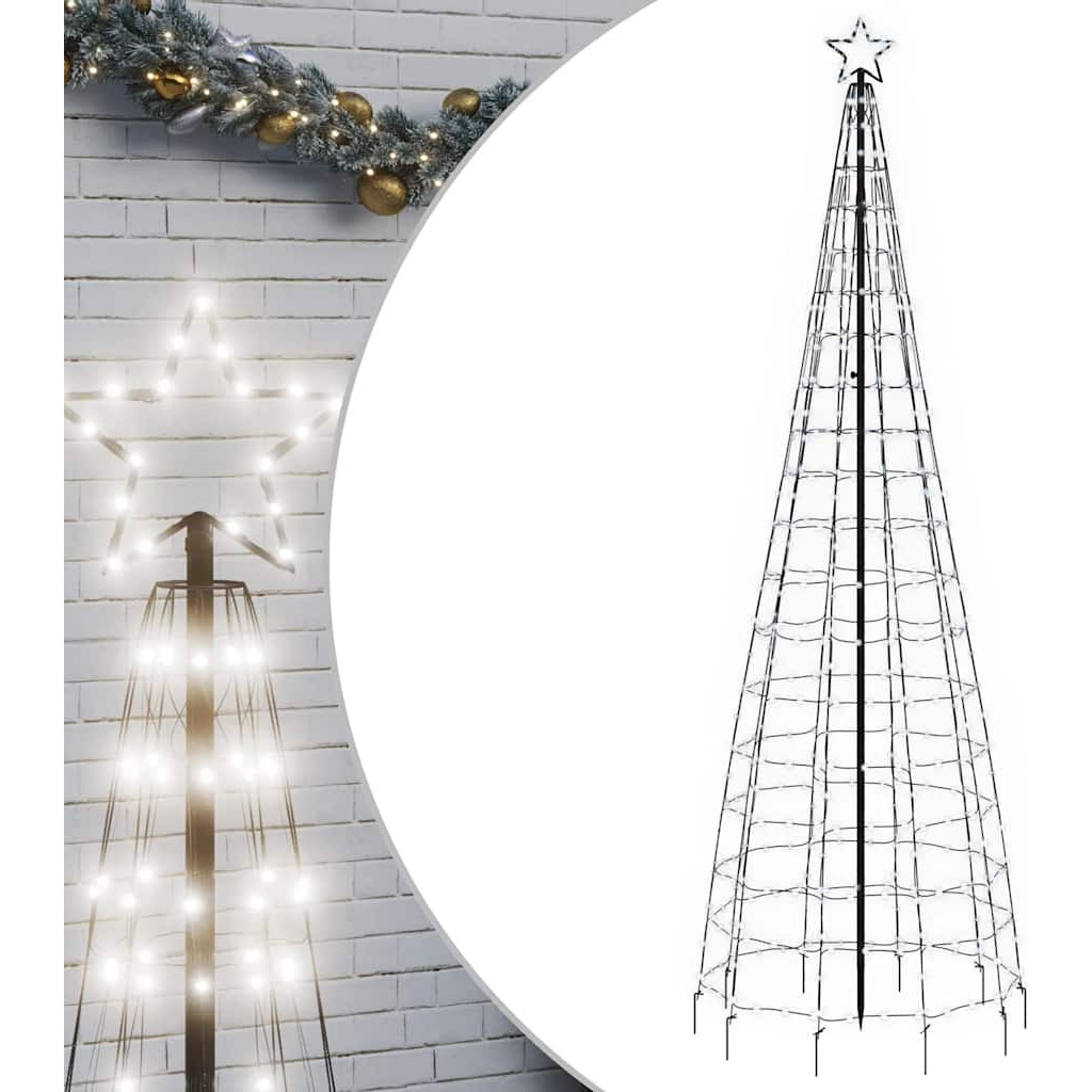 vidaXL Christmas Tree Light with Spikes 570 LEDs Cold White 118.1"
