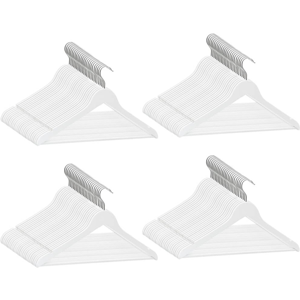 vidaXL 100 pcs Clothes Hanger Set Non-slip White Hardwood