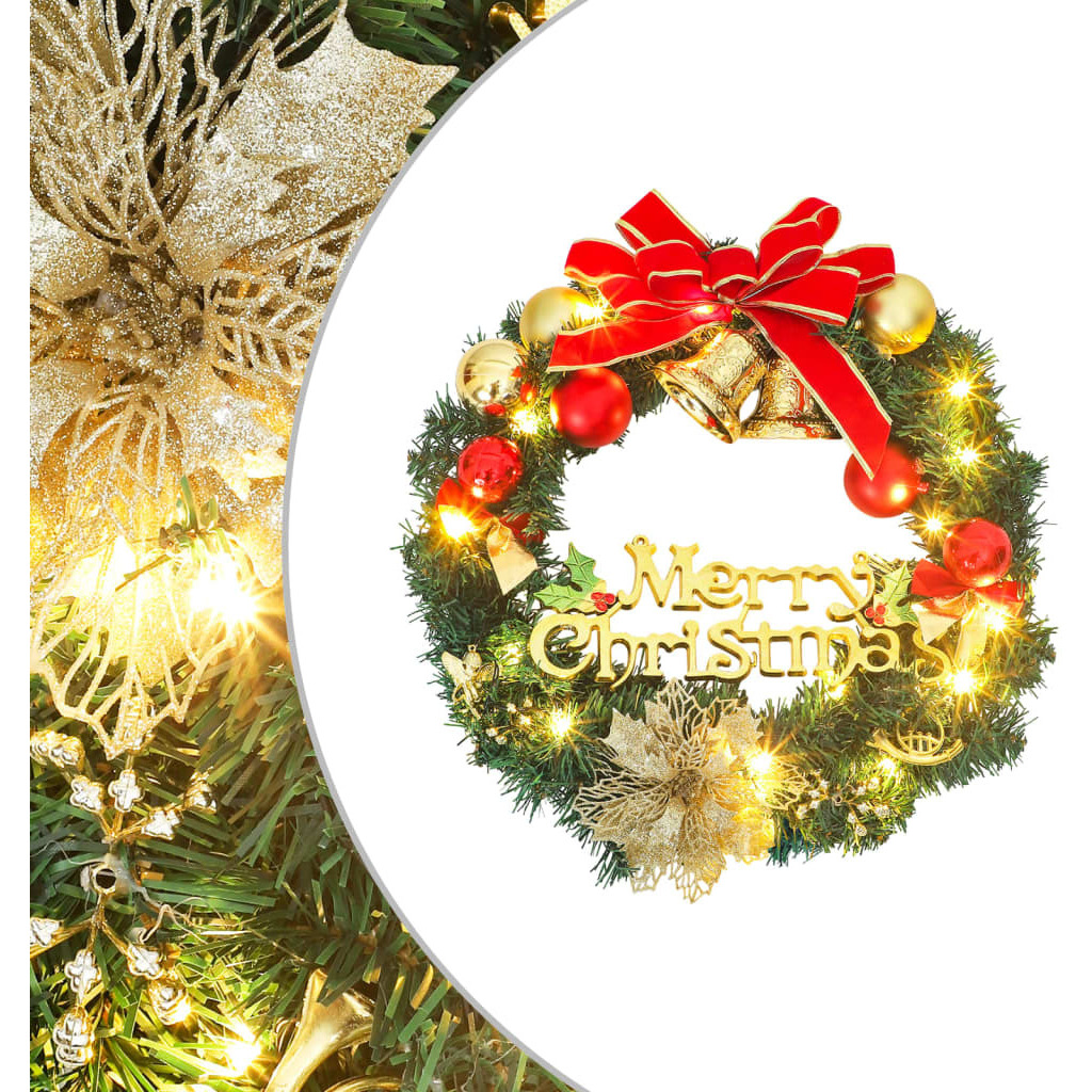 vidaXL Christmas Wreath with 20 LEDs Green 17.7"