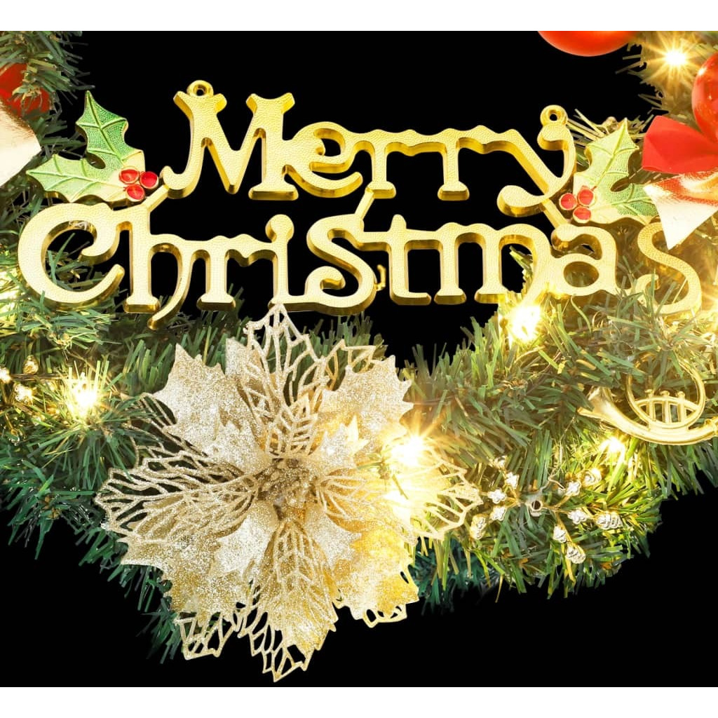 vidaXL Christmas Wreath with 20 LEDs Green 17.7"