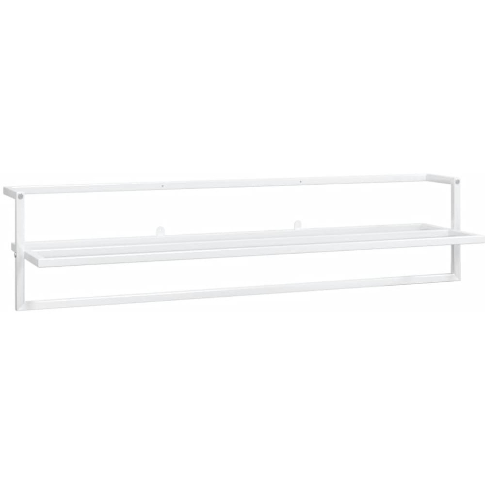 vidaXL Towel Rack White 37.4&quotx9.8&quotx8.7" Iron