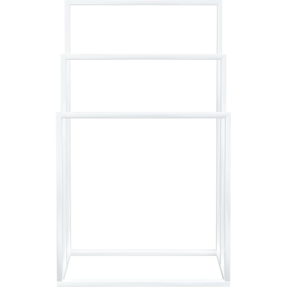 vidaXL Freestanding Towel Rack White 18.9&quotx9.4&quotx31.1" Iron