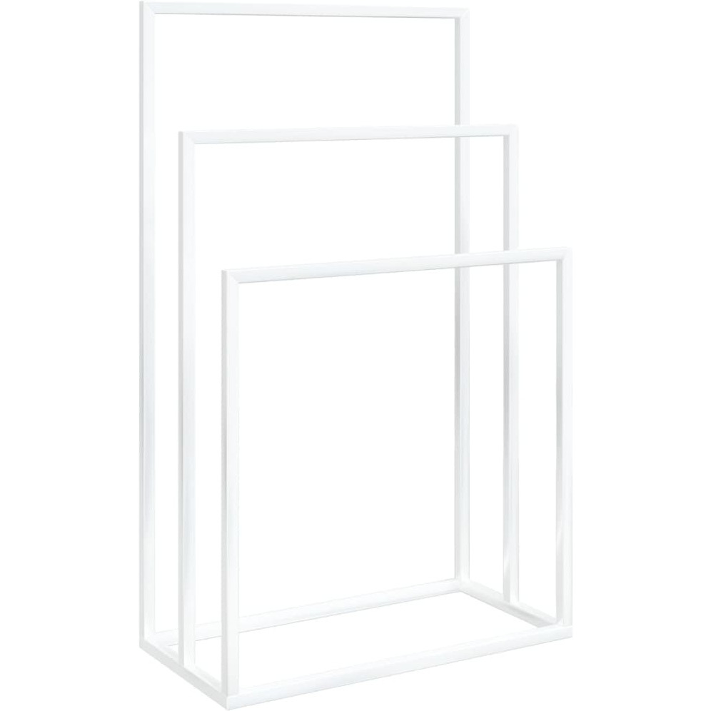 vidaXL Freestanding Towel Rack White 18.9&quotx9.4&quotx31.1" Iron