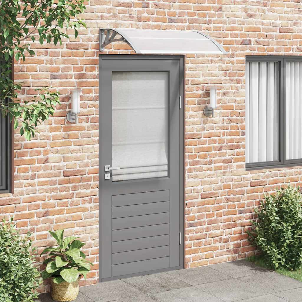 vidaXL Door Canopy Gray and Transparent 39.4&quotx31.5" Polycarbonate