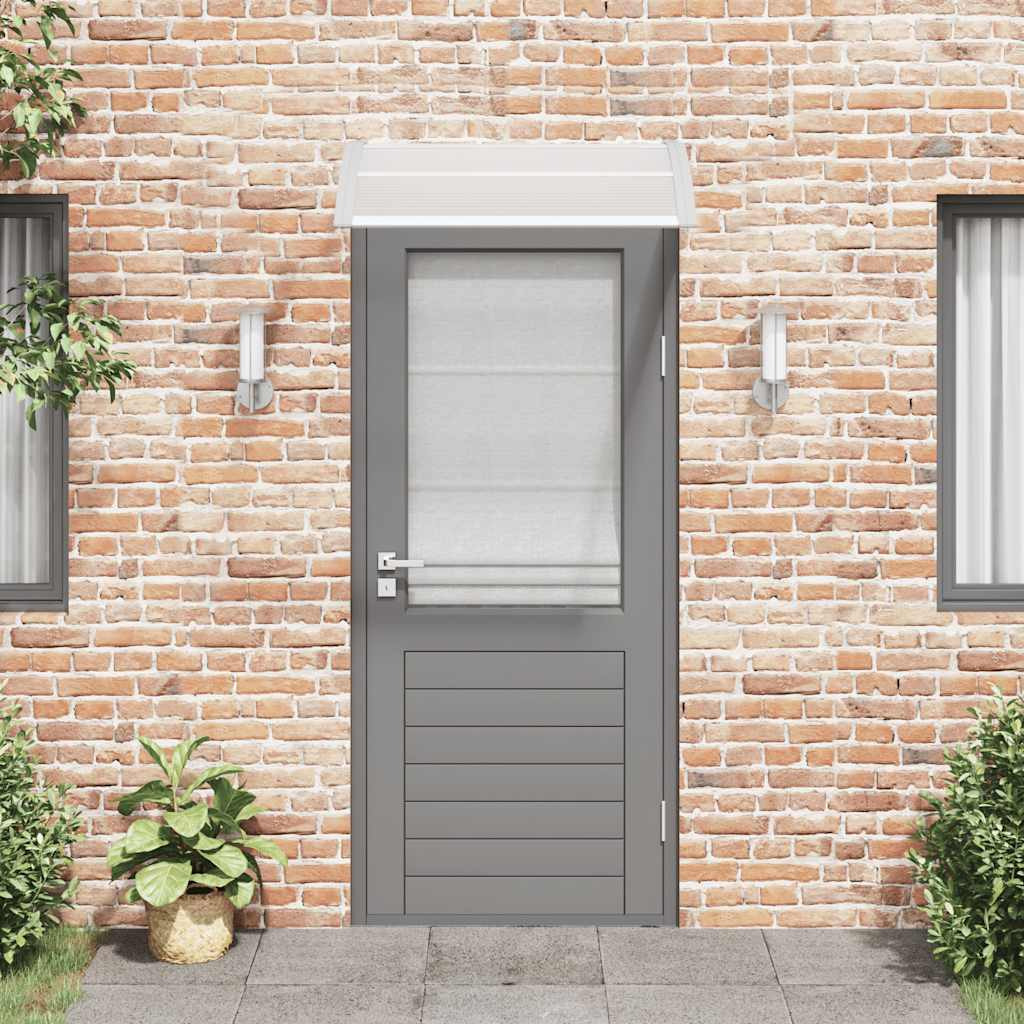 vidaXL Door Canopy Gray and Transparent 39.4&quotx31.5" Polycarbonate