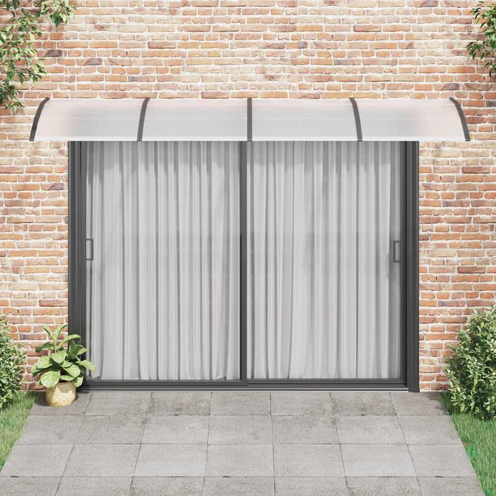 vidaXL Door Canopy Black 137.8&quotx39.4" Polycarbonate