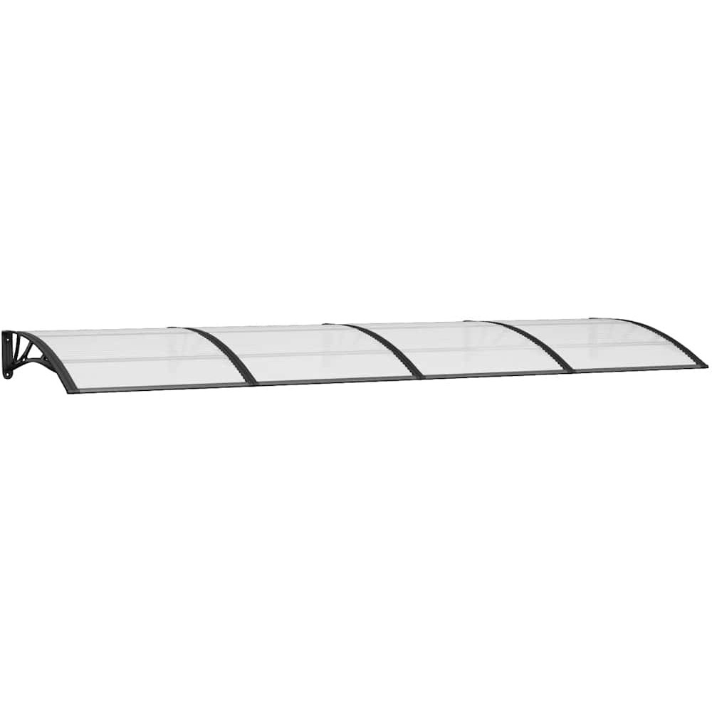vidaXL Door Canopy Black 137.8&quotx39.4" Polycarbonate