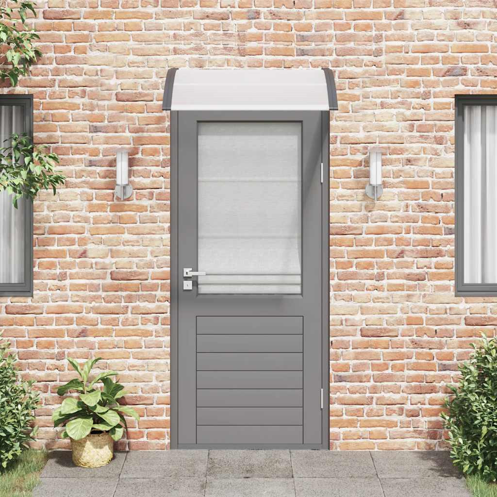 vidaXL Door Canopy Black and Transparent 39.4&quotx31.5" Polycarbonate
