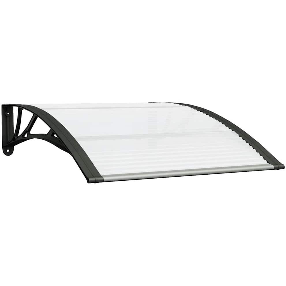 vidaXL Door Canopy Black and Transparent 39.4&quotx31.5" Polycarbonate