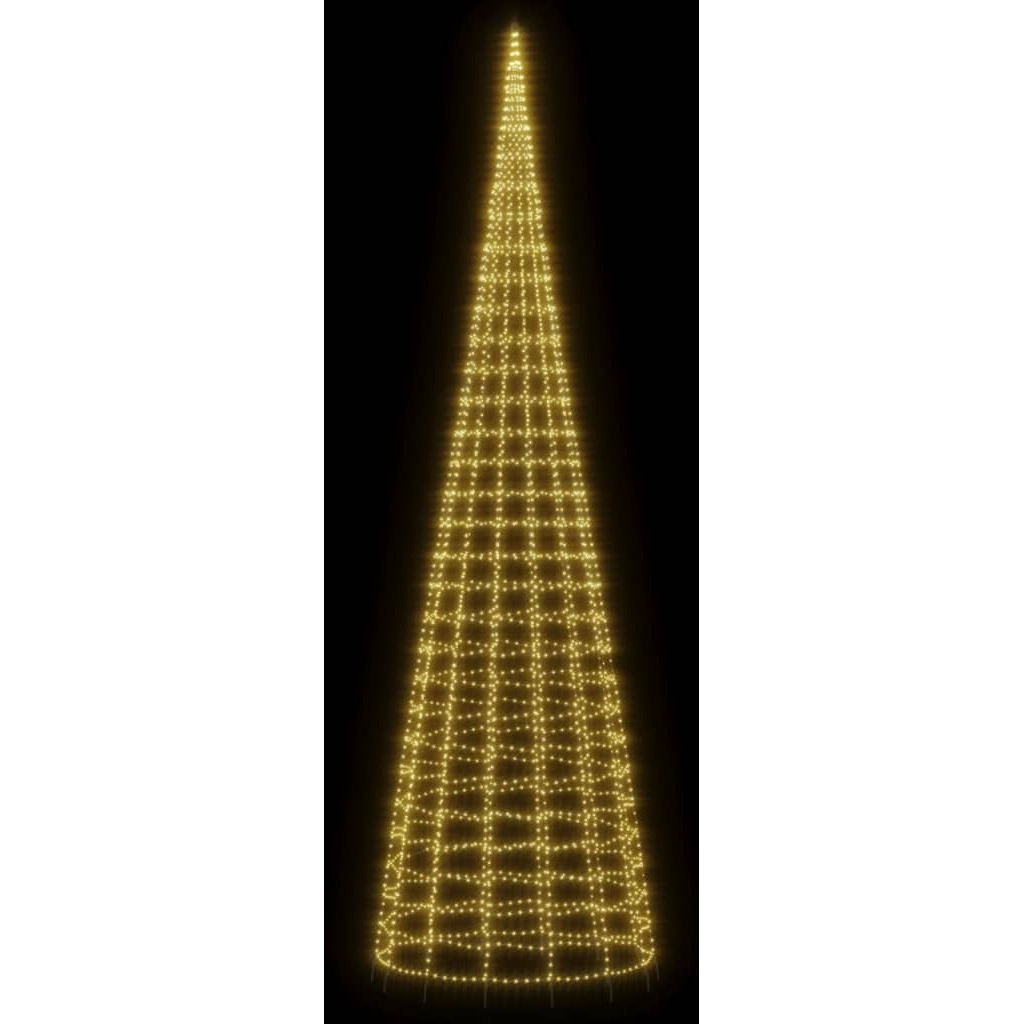 vidaXL Christmas Tree Light on Flagpole 3000 LEDs Warm White 315"