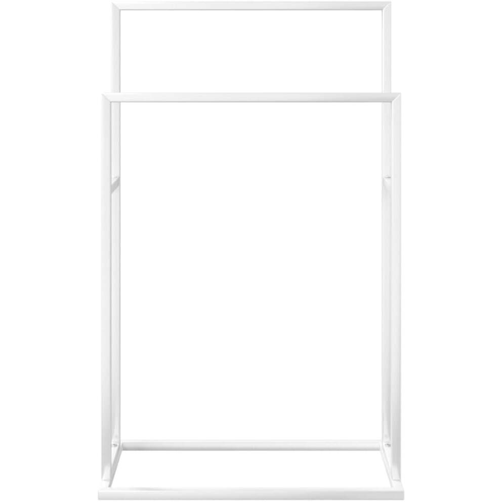 vidaXL Freestanding Towel Rack White 18.9&quotx9.4&quotx30.9" Iron