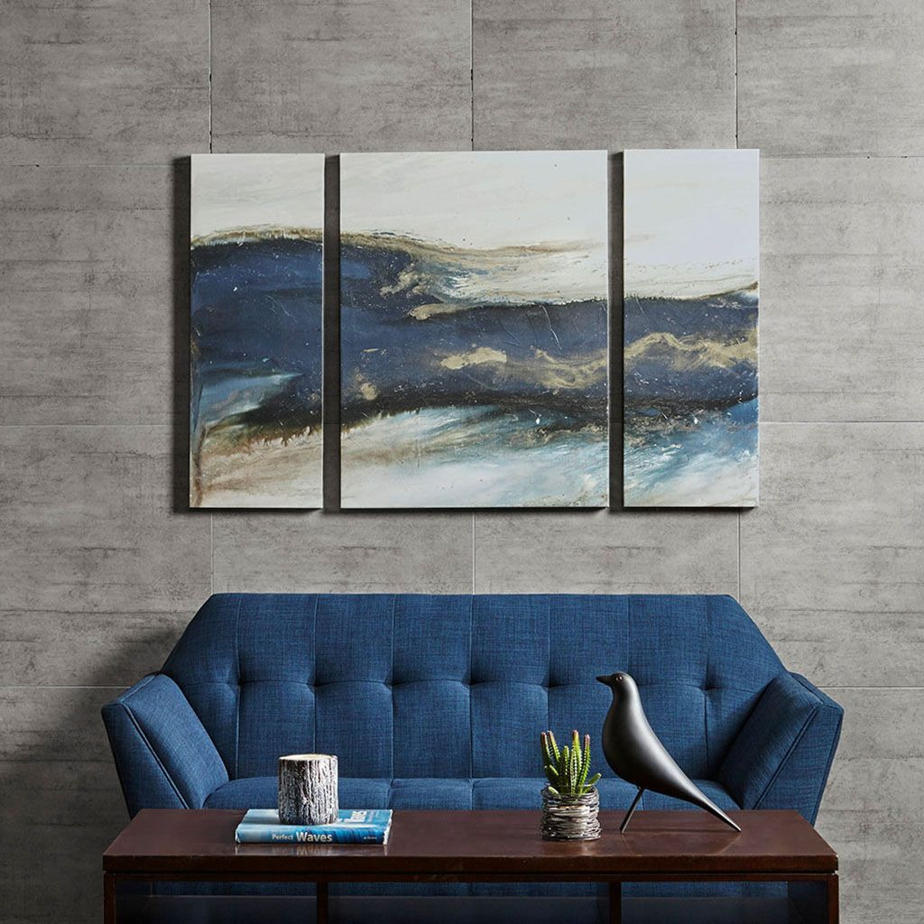 Rolling Waves Triptych 3-piece canvas Wall Art Set(D0102H5SZ46)