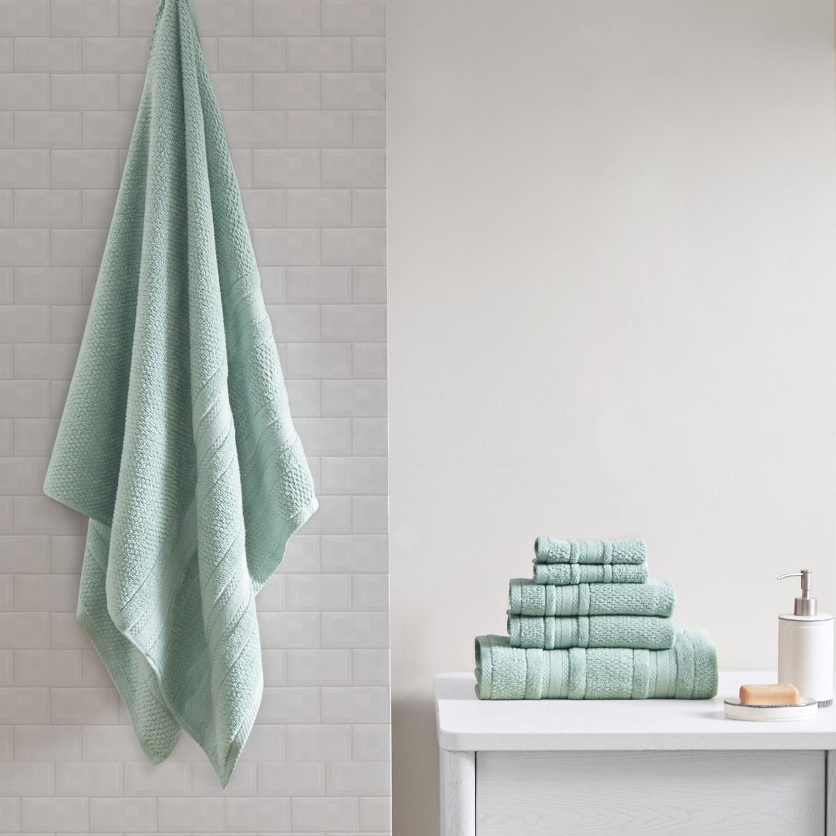Adrien Super Soft cotton Quick Dry Bath Towel 6 Piece Set(D0102H54KXX)