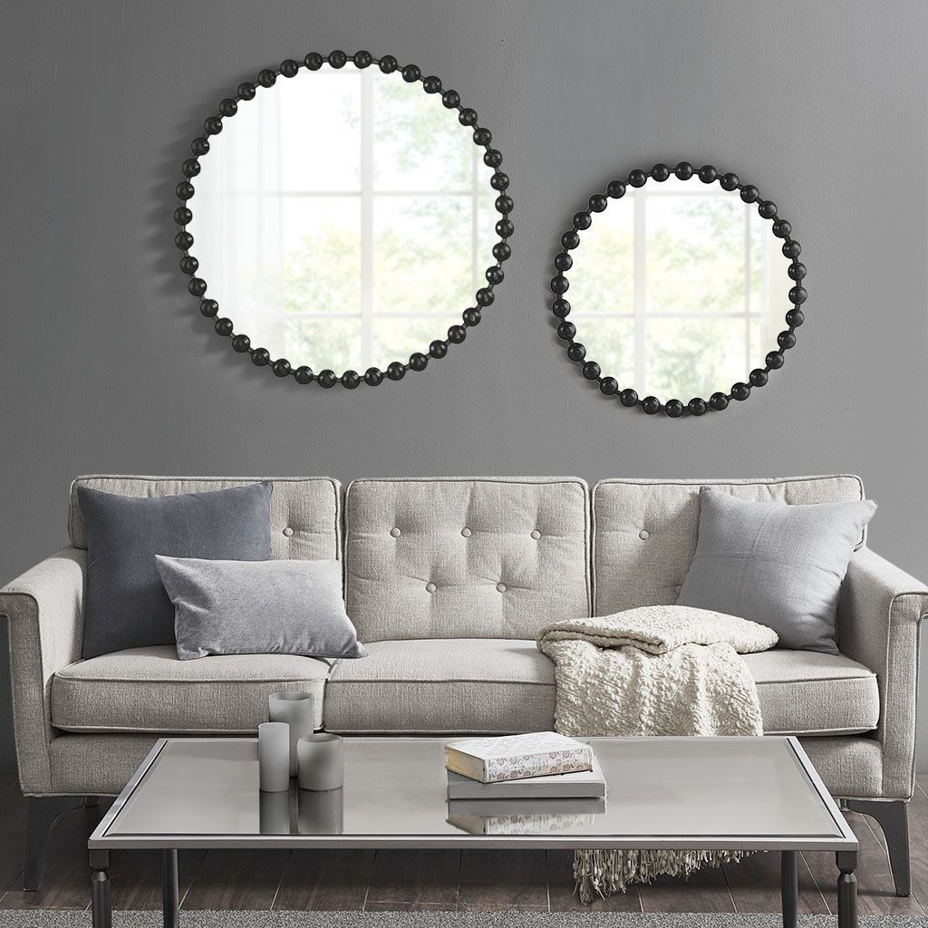 Marlowe Beaded Round Wall Mirror 27D(D0102HR7YUT)