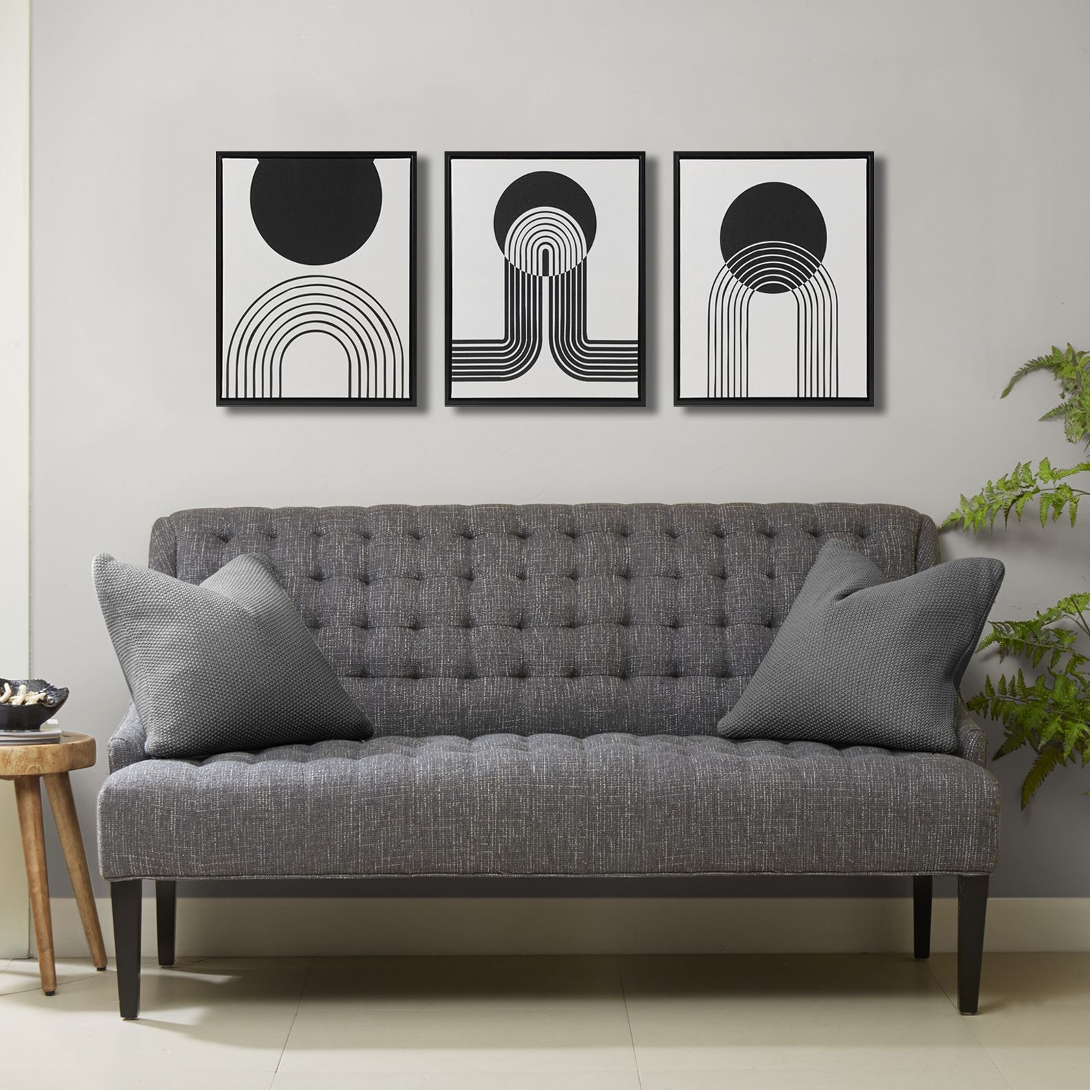 cosmic curl 3-piece Framed canvas Wall Art Set(D0102HR7Yg2)