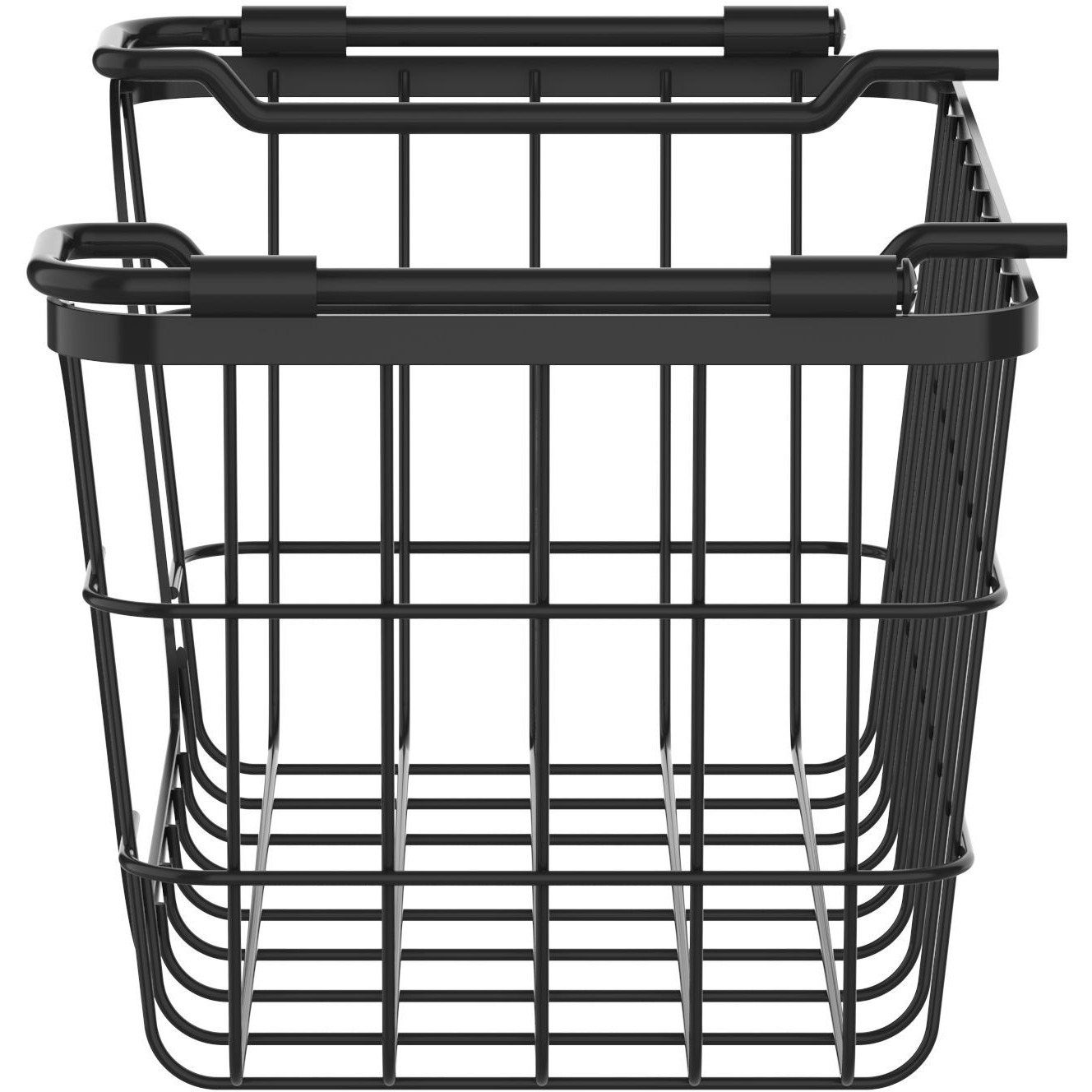 Oceanstar Stackable Metal Wire Storage Basket Set for Pantry, countertop, Kitchen or Bathroom Black, Set of 3(D0102HXN1Z8)