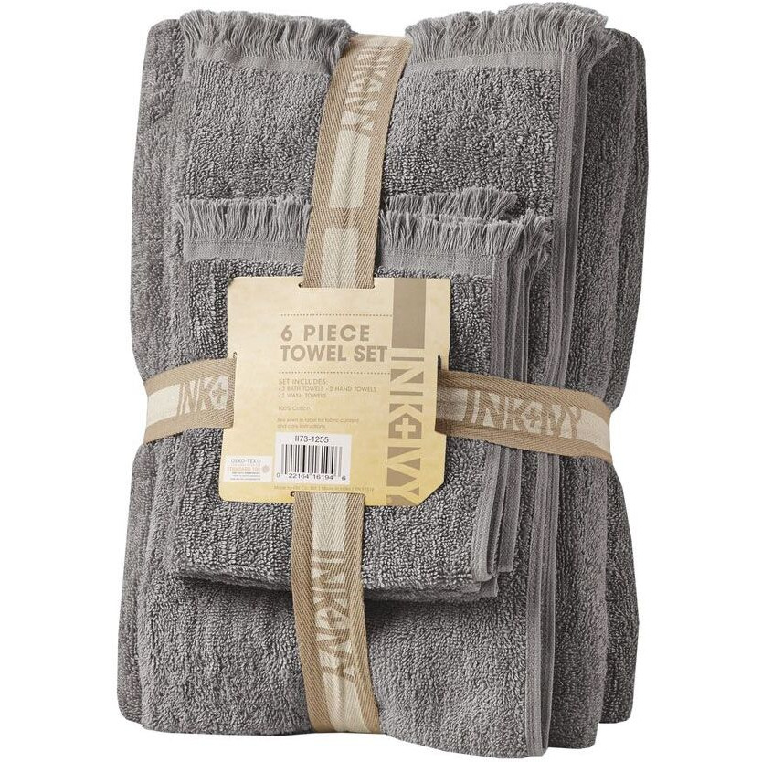 Nova cotton Dobby Slub 6 Piece Towel Set(D0102HR7KXJ)
