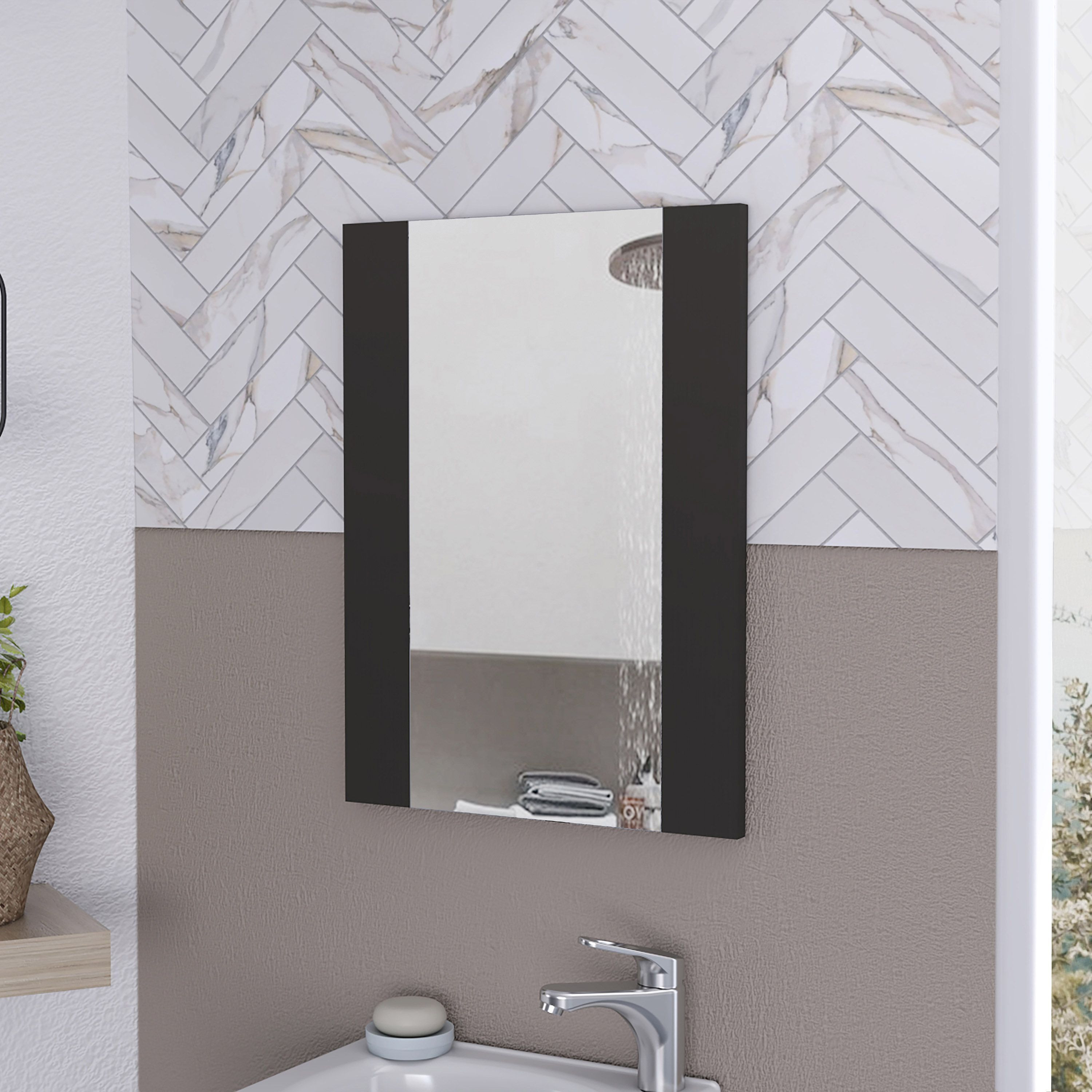 Barrington Rectangle Mirror Black Wengue(D0102H765S6)